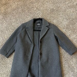 Zara Charcoal Button-Up Coat